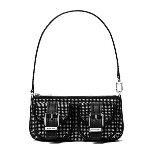 Túi Đeo Vai Nữ Michael Kors MK Zoe Small Embellished Suede Pochette 32F5SZCU1Y Màu Đen