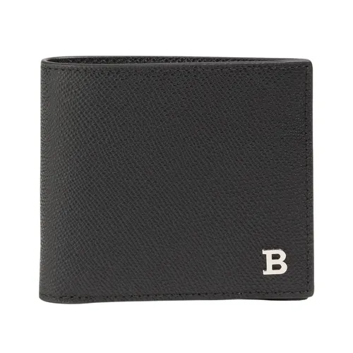 Ví Nam Bally Leather Wallet With Logo Plaque Màu Đen