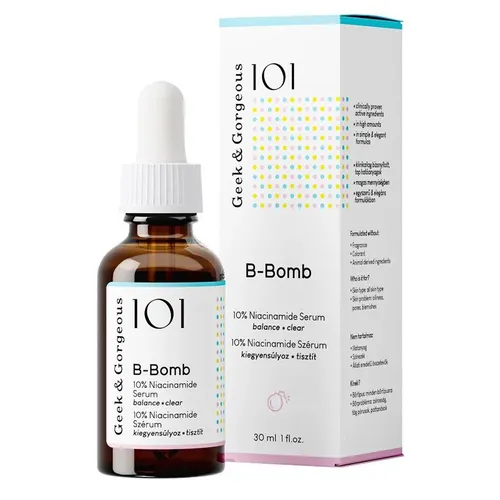 Serum Kiềm Dầu, Giảm Mụn Và Cải Thiện Lỗ Chân Lông Geek & Gorgeous B-Bomb 10% Niacinamide 30ml