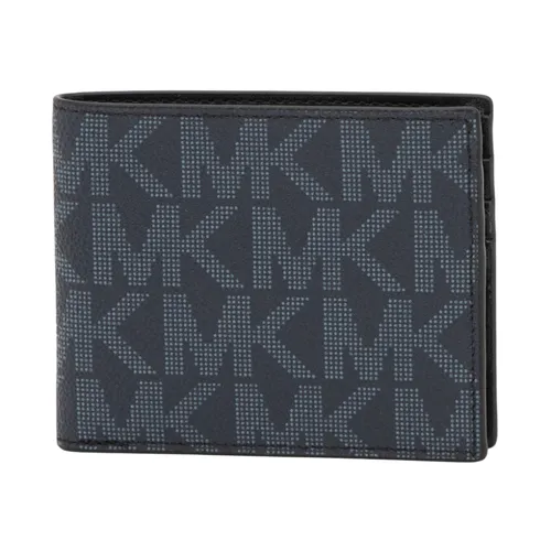 Ví Nam Michael Kors MK Monogram Slim Bi-fold Wallet 86F2SMNF5B Màu Xanh Navy