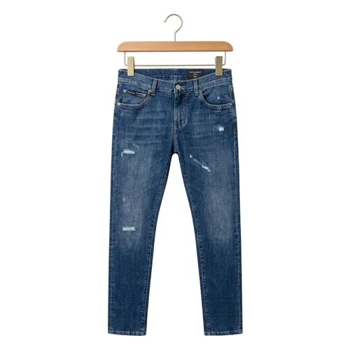 Quần Jean Nam Dolce & Gabbana D&G Slim Fit GY07CD G8KO3 S9001 Màu Xanh Đậm Size 46