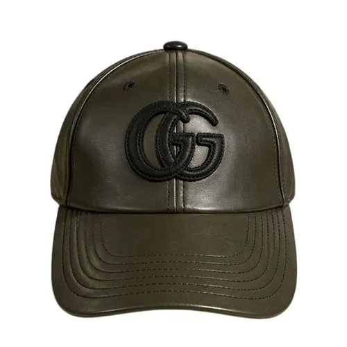 Mũ Gucci Double G Leather Baseball Cap Bleu 432252 4HBGA 1000 Màu Xanh Rêu Size S