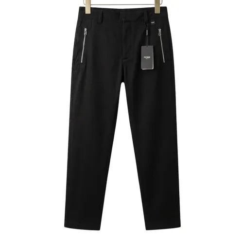 Quần Kaki Nam Fendi Black Khaki Trousers With Back Pocket FD24WTR146.93 Màu Đen Size 46