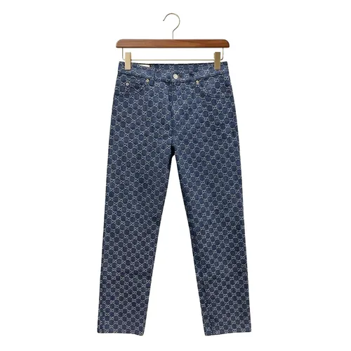 Quần Jean Nam Gucci Monogram 649092 XDBK1 4266 Màu Xanh Họa Tiết Size 32