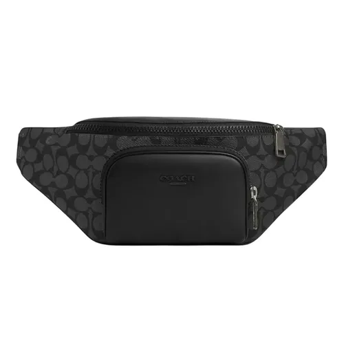Túi Đeo Chéo Coach Racer Belt Bag In Signature Canvas CT714 Màu Đen Xám