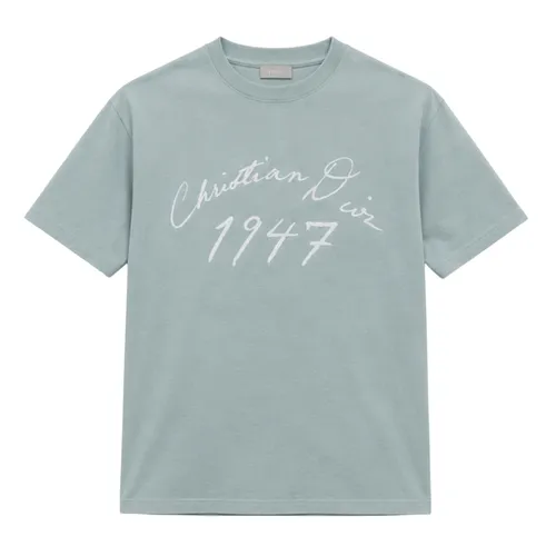 Áo Phông Nam Dior Bleu 1947 493J696G0554 Tshirt Màu Xanh Nhạt Size XS