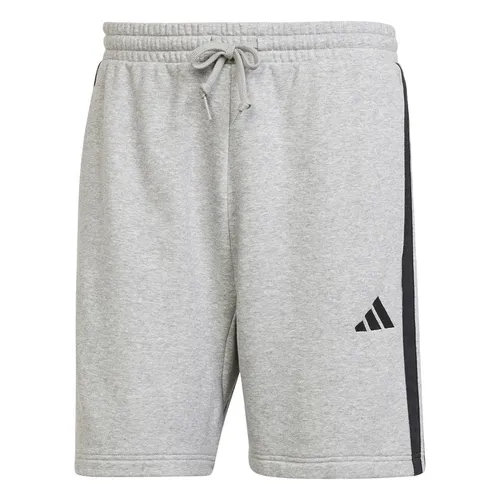 Quần Short Nam Adidas Essential 3-Striped Fishbone Knit JE6419 Medium Grey Heather/ Black Màu Xám Nhạt Size XS