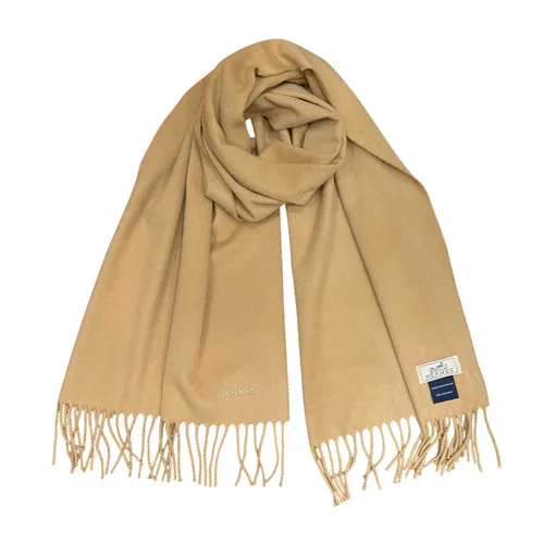 Khăn Nữ Hermès Beige Elegance Fringe Scarf Màu Be