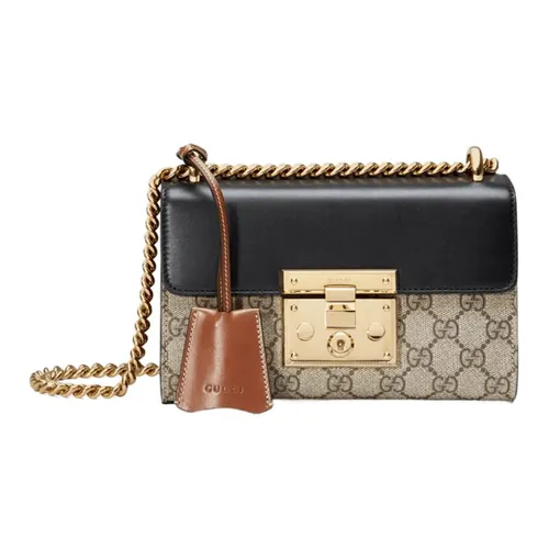 Túi Đeo Vai Nữ Gucci Padlock Small GG Shoulder GG Supreme 409487-KLQJG-9785 Màu Be Đen