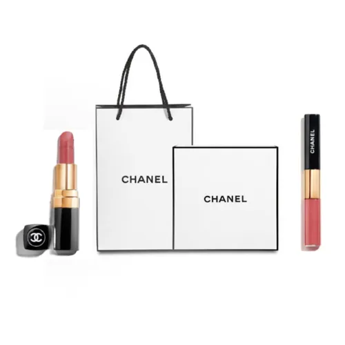 Set Son Dưỡng Chanel Rouge Coco Longwear Satin Lipstick 130 La Pausa + Le Rouge Duo Ultra Tenue 174 Endless Pink Kèm Box Quà