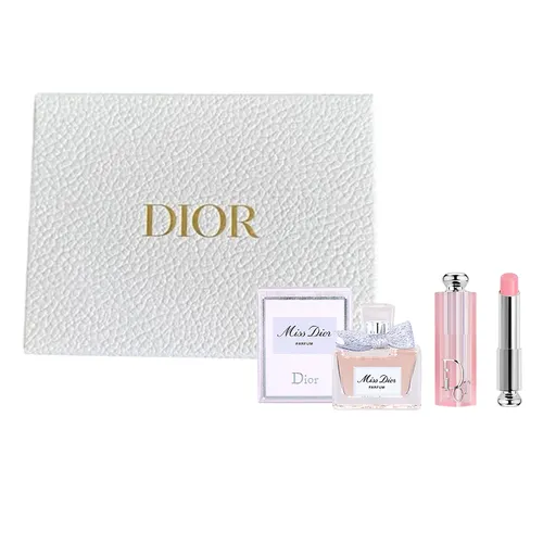 Set Dior 3 Món (Son Dưỡng Dior Addict Lip Glow 001 Pink 3.2g + Nước Hoa Miss Dior Parfum 5ml + Box)
