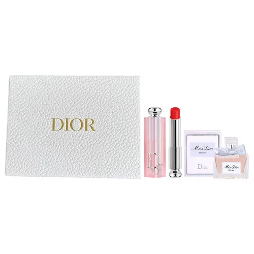 Set Dior 3 Món (Son Dưỡng Dior Addict Lip Glow 031 Strawberry Đỏ Dâu 3.2g + Nước Hoa Miss Dior Parfum 5ml + Box)