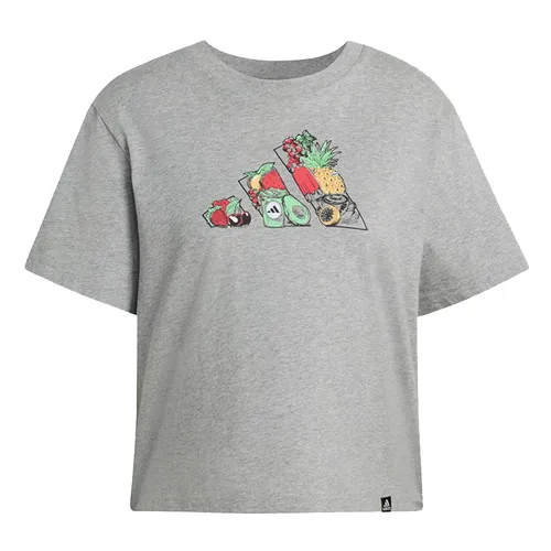Áo Thun Nữ Adidas Food Cropped Loose Graphic T-Shirt KA5074 Màu Xám Size M