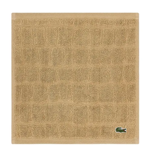 Khăn Mặt Lacoste Heritage Croc Scale Cotton Bath Washcloths 55262 LACTWL1-013 Sand Màu Vàng Cát