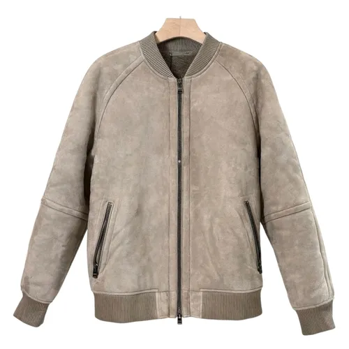 Áo Khoác Da Nam Hugo Boss Jacket 50458383 Màu Be Size L