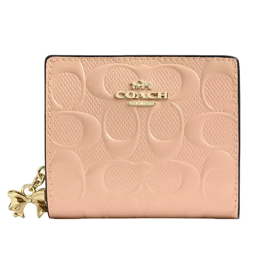 Ví Nữ Coach Snap Wallet In Signature Leather With CFA23 Màu Hồng Cam