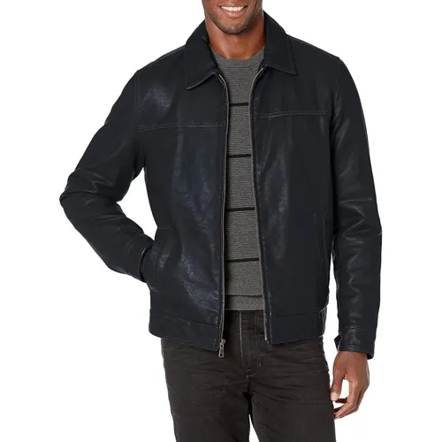 Áo Khoác Da Nam Tommy Hilfiger Men's Classic Faux Leather Jacket AU855 - BLK Màu Xanh Đen Size M