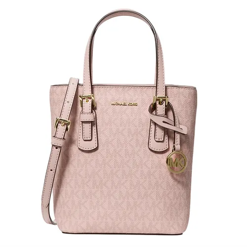 Túi Đeo Chéo Nữ Michael Kors MK Voyager Extra-Small Signature Logo Convertible Crossbody Bag 35F6GV6C0V Màu Hồng