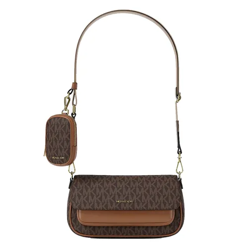 Túi Đeo Chéo Nữ Michael Kors MK Jet Set Travel Small Signature Logo Crossbody Bag With Pouch 35S6GTVC0B Màu Nâu