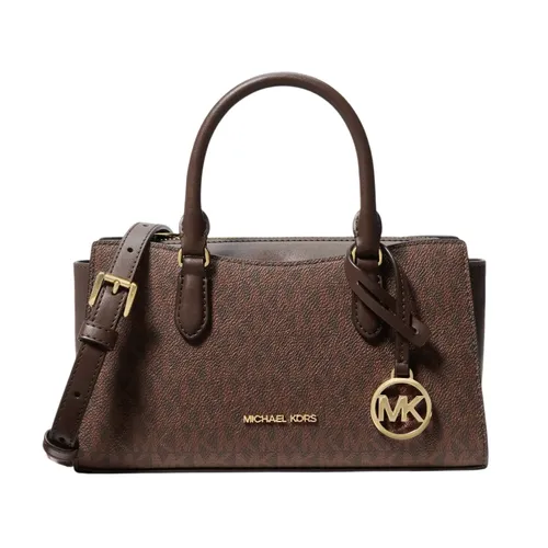 Túi Đeo Chéo Nữ Michael Kors&nbsp;MK Arden Small Signature Logo Messenger Bag 35F6G4XM1B Màu Nâu
