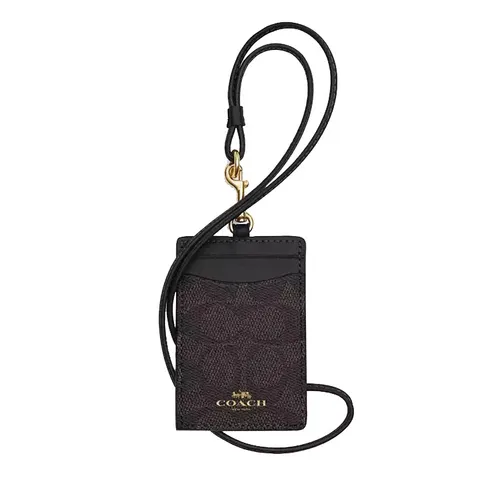 Ví Đựng Thẻ Nữ Coach Id Lanyard In Signaure Canvas CZ285 Màu Nâu Đen