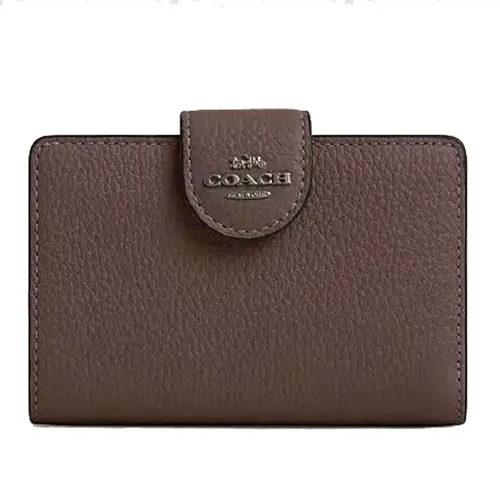 Ví Nữ Coach Medium Corner Zip Wallet CBO41 Dark Stone Màu Nâu Đen