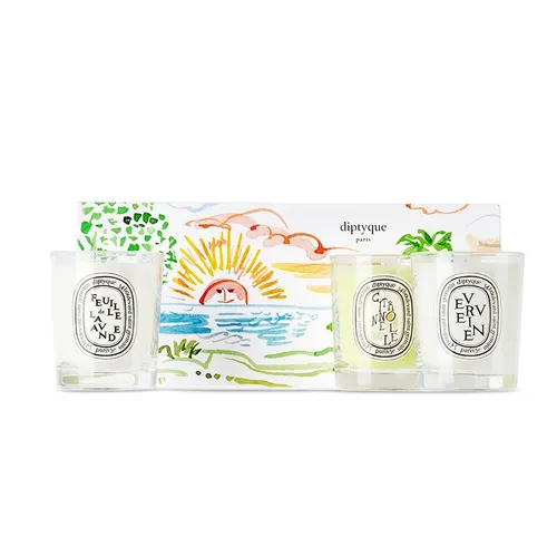 Set Nến Thơm Diptyque Candle Feuille de Lavande + Citronnelle + Verveine (3 x 70g)