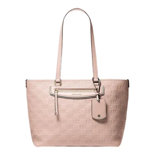 Túi Tote Nữ Michael Kors MK Jet Set Travel Medium Logo Embossed Leather Bag 30S6GTVT6B Màu Hồng