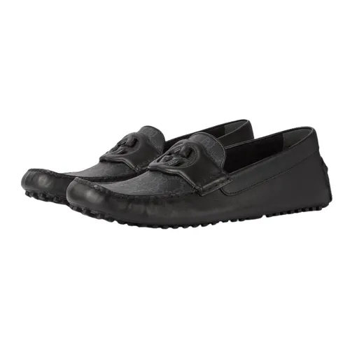 Giày Lười Nam Gucci Moca Men's Interlocking G Driver 730148AAB7Z1000 Màu Đen Size 5.5