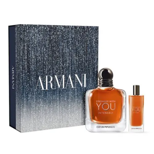 Set Nước Hoa Nam Giorgio Armani Stronger With You Intensely Coffret EDP 100ml + 15ml (2 Món)