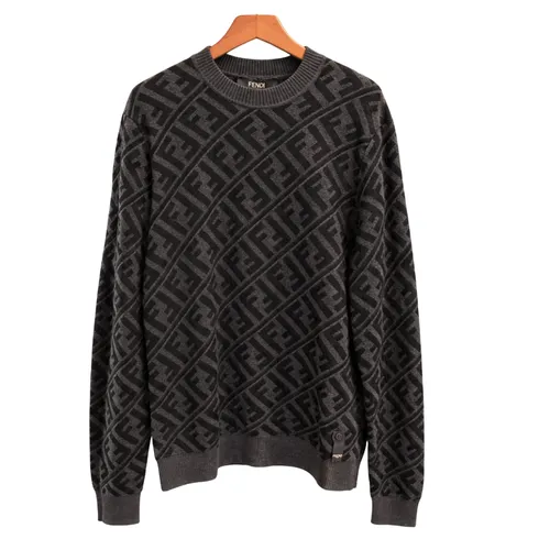 Áo Len Nam Fendi Multi-Logo Knit Sweater FENAL22M003 Màu Đen Size 46