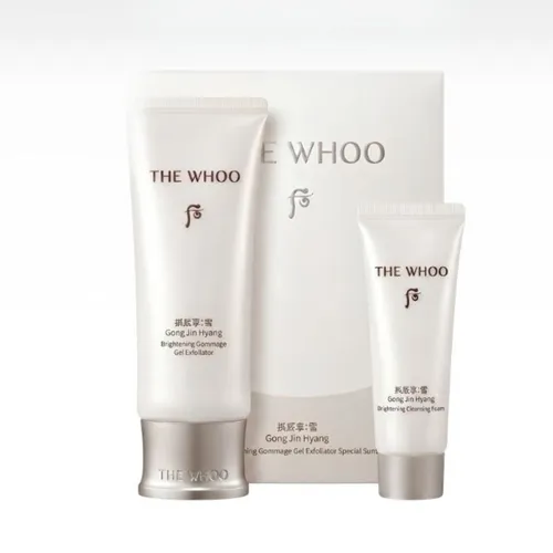 Set Tẩy Da Chết + Sữa Rửa Mặt Làm Sạch Sâu, Hỗ Trợ Làm Sáng Da Whoo Brightening Gommage Special Set 2 Món