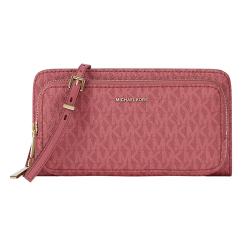 Túi Đeo Chéo Nữ Michael Kors MK Jet Set Large Signature Logo Crossbody Bag 32F5GJ6C7V Màu Hồng