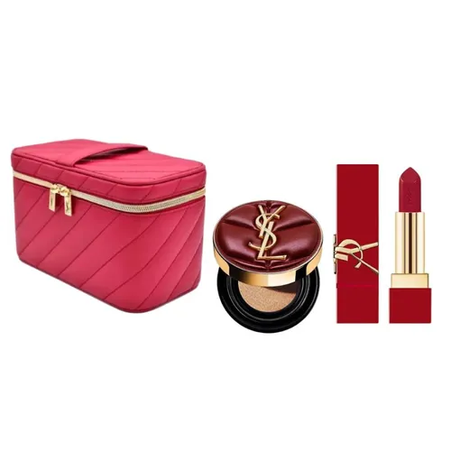 Combo Trang Điểm Yves Saint Laurent YSL Le Cushion Encre De Peau Tone 10 + RM Muse + Túi Đựng Mỹ Phẩm