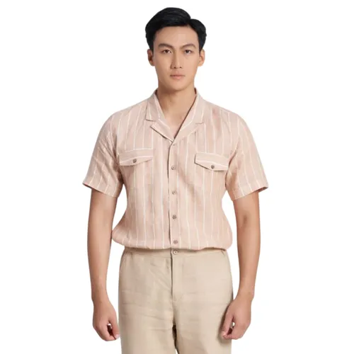 Áo Sơ Mi Nam F2 Fashion & Freedom Linen The New Cool SMMN026-HST-M-032 Màu Hồng Nude Size M
