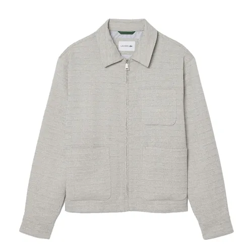 Áo Khoác Nam Lacoste Short Textured Jacket BH1811 - B29 Màu Xám Size 48