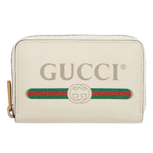 Ví Nữ Gucci White Logo Zip Around Wallet Màu Trắng
