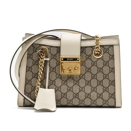 Túi Đeo Vai Nữ Gucci Padlock Small GG Shoulder GG Supreme Màu Trắng