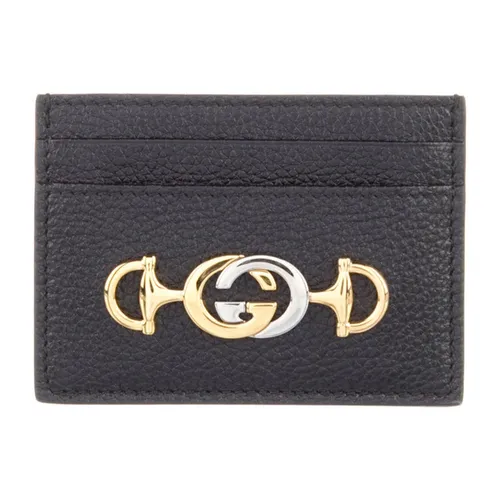 Ví Nam Gucci Zumi Interlocking G Horsebit Card Holder Màu Đen