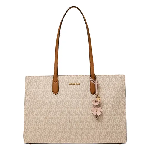 Túi Tote Nữ Michael Kors MK Scarlett Medium Signature Logo Tote Bag Màu Kem