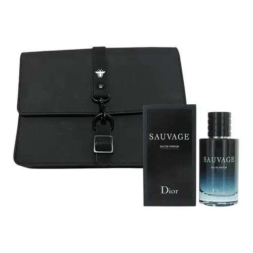 Set Nước Hoa Nam Dior Sauvage EDP 10ml + Túi Xách Màu Đen (2 Món)