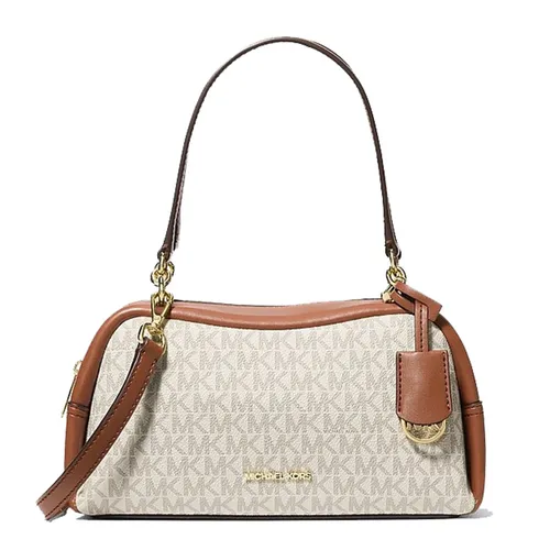 Túi Đeo Vai Nữ Michael Kors MK Cecily Small Signature Logo Shoulder Bag 35F5G8CL1B Màu Trắng Nâu