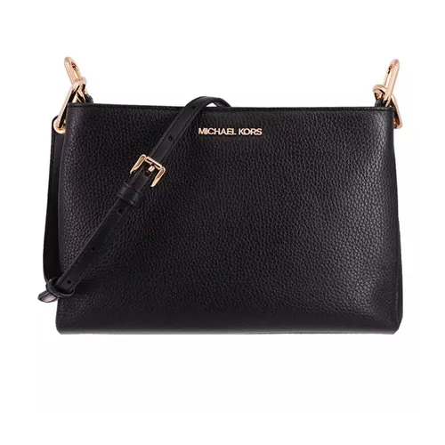 Túi Đeo Chéo Nữ Michael Kors MK Trisha Medium Pebbled Leather Crossbody Bag Màu Đen