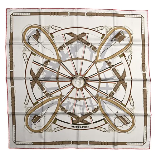 Khăn Nữ Hermès Silk En Roue Libre Scarf 90 Pierre Kaki Rouge Màu Xám Họa Tiết