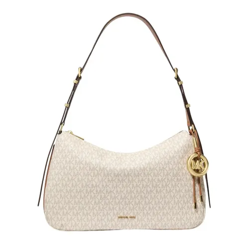 Túi Đeo Vai Nữ Michael Kors MK Nolita Medium Signature Logo Shoulder Bag 30F5GY5M2B Màu Trắng