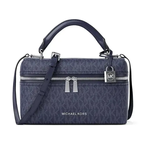 Túi Xách Tay Nữ Michael Kors MK Jana Extra-Small Signature Logo Convertible Crossbody Bag 32F5SQ1C0V Màu Xanh Navy