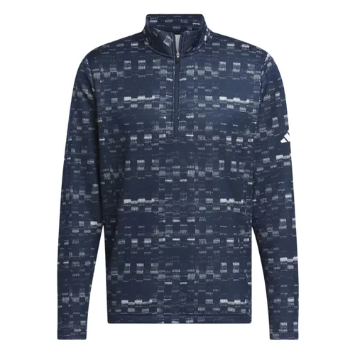 Áo Polo Dài Tay Nam Adidas Golf Core Printed Quarter Zip Pullover IX2009 Màu Xanh Navy Size M (Form Âu)