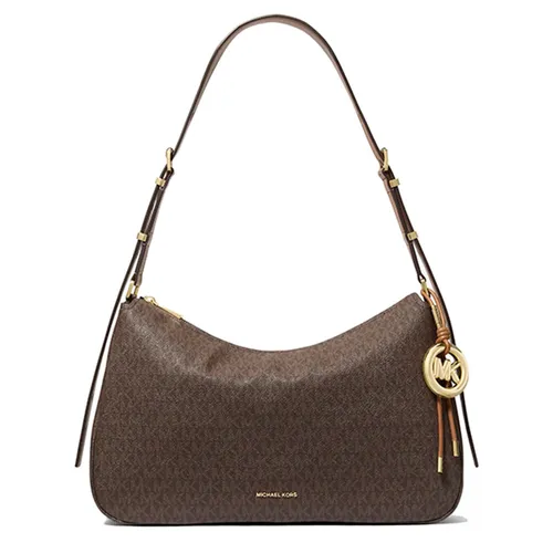 Túi Đeo Chéo Nữ Michael Kors MK Nolita Medium Signature Logo Shoulder Bag 30F5GY5M2B Màu Nâu Đen