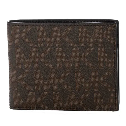 Ví Nam Michael Kors MK Monogram Slim Bi-fold Wallet 86F2SMNF5B Màu Nâu Đen