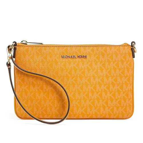 Túi Đeo Vai Nữ Michael Kors MK Jet Set Small Signature Logo Convertible Wristlet 35T5STVW5B Màu Vàng Cam